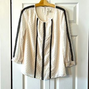 Swiss Dot and lace J. Crew blouse